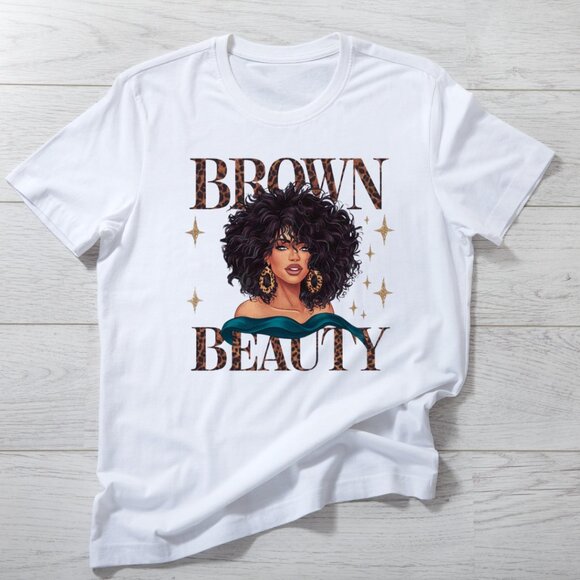 Brown Beauty Sublimation Tee, Retro Juneteenth Shirt, Black Lives Matter Tee - Picture 1 of 4
